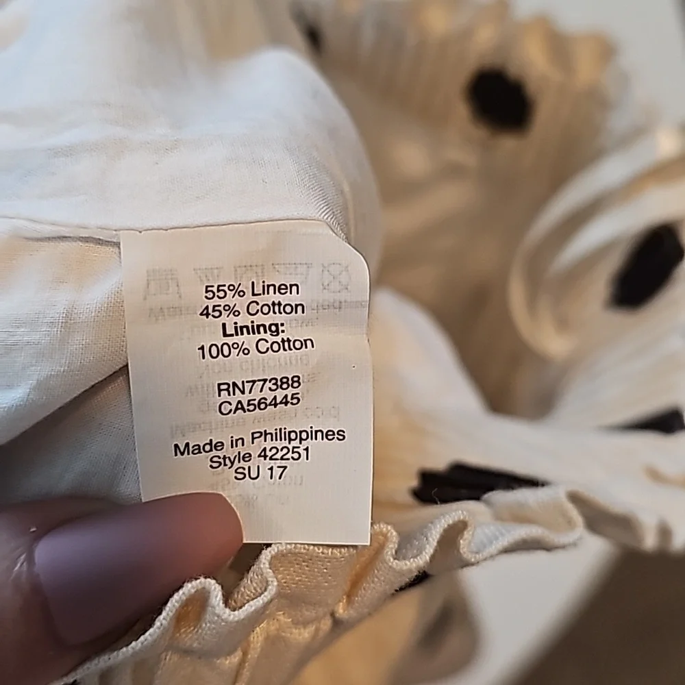 J. Crew linen Polka dot skirt - Picture 5 of 6